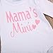 Baby Girls Long Sleeve Mama's Mini Romper Bodysuit and Leg Warmers Headband Outfit Set (3-6M, White)