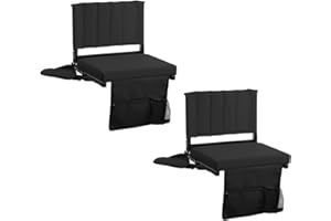 CB COZY BOX CozyBox (2PC) Stadium Seats with Back Support Bleacher Seats with Backrest Padded Cushion Foldable Stadium Chairs for Bleachers with Back Support