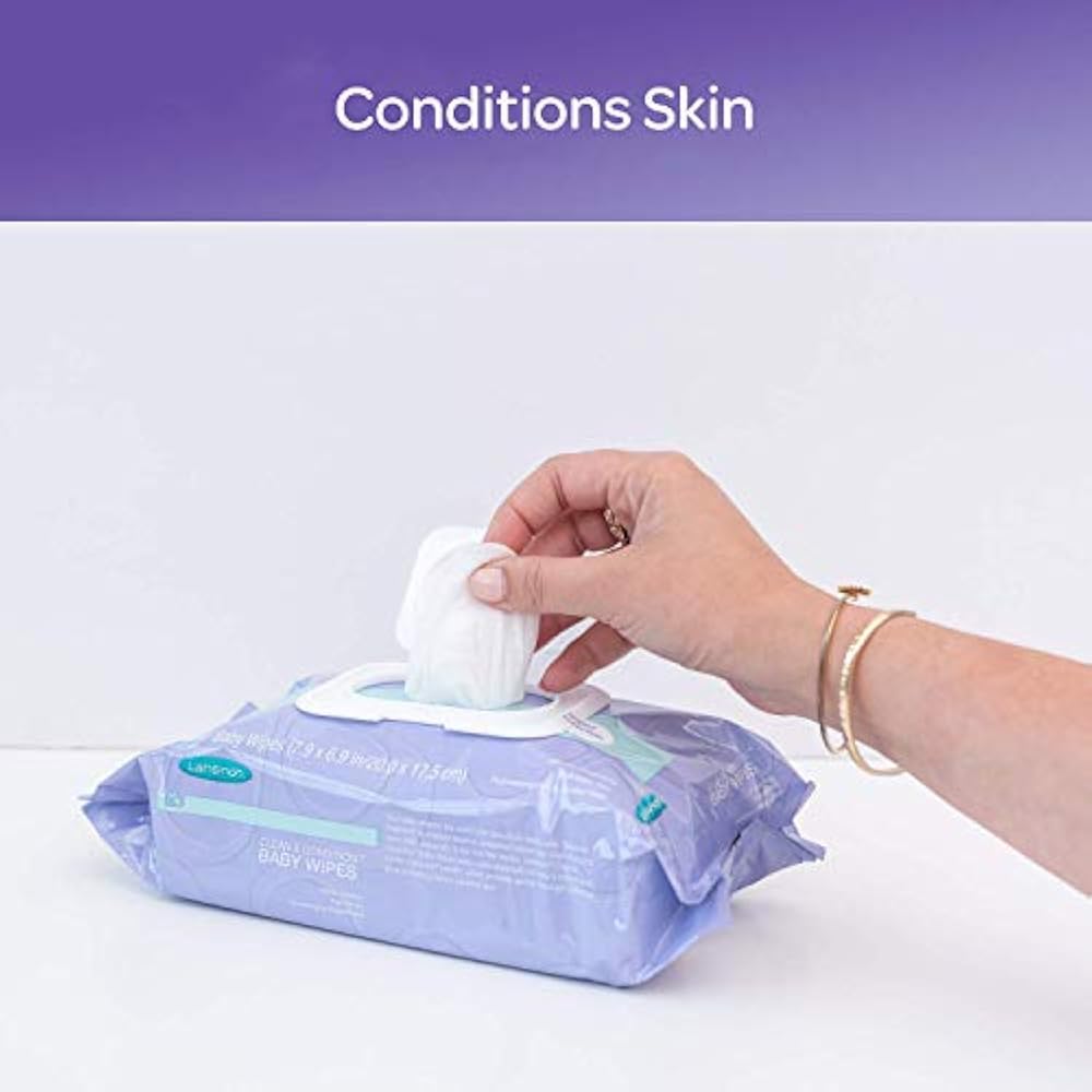 Baby Wipes Lanolin, 480 Count (6 Packs Wipes), Soothing Diaper Rashes