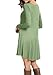 Peassa Womens Plain Long Sleeve Pockets Casual Swing T shirt Dress Green M