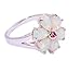 CiNily Flower Opal Ring White Gold Plated Pink Tourmaline Women Jewelry Gemstone Ring Size 6-12 (white, 8)