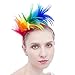 FELIZHOUSE 1920s Fascinator with Feathers Headband for Women Wedding Tea Party Headwear (Rainbow)