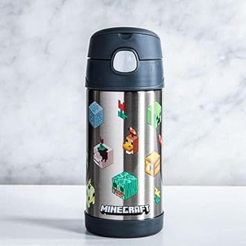 Amazon Com Thermos Minecraft 12 Oz Funtainer Bottle Green Kitchen Dining