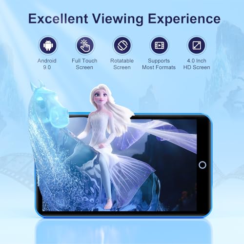 Fanvace Android MP3 Players with Bluetooth WiFi, MP3 & MP4 Players with 4" Touchscreen and Speaker, Spotify MP3 Music Player with Audible, Amazon Music, Play Store (16GB, Blue)