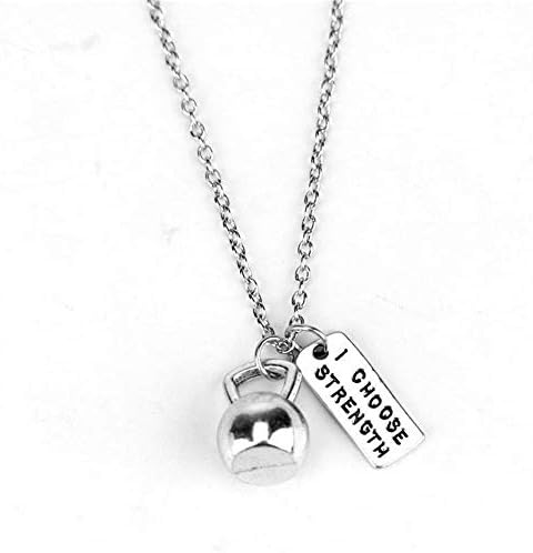 Fitness Gym Pendant Necklace Alloy Bodybuilding Barbell Dumbbell DIY Necklace Jewelry