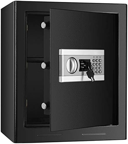 1.53cub Fireproof and Waterproof Safe Security Box, Electronic Digital Safe Box with Keypad, Combination Lock Safe Boxes for Home/Office/Hotel