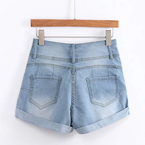 UONQD 2019d Pants, Women Low Waisted Washed Solid Short Mini Jeans Denim Pants Shorts Light Blue