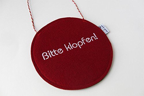 Turschild Kinderzimmerschild Bitte Klopfen Rot Grun Amazon De Handmade