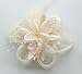 Coolr Fascinator Hair Clip Cocktail Headwear Flower Bridal Headpieces (Beige)