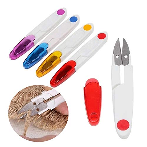 lzndeal Thread Tailors Cutter,Thread Snips Sewing Snippers,Clothes Embroidery Craft,Portable Easy Grip Handle Scissors Sewing Snip Thread Tailors Cutter with Safety Cover - Thumbnail 2