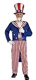 Forum Novelties Men's Patriotic Party Uncle Sam Halloween Costume, Red/White/Blue, X-Large