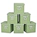 StorageWorks Storage Cube Box with Lid, Fabric Storage Bin, Green, Large, 6-Pack, 11.8x11.8x11.8 inches