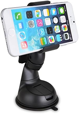 360 Degree Rotating Universal Car Mount Bracket Holder for Samsung Galaxy S5 I9600 and Others , Hands Free In Car Accessories Adjustable GPS Saver, Black