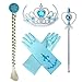 T-Trees Princess Dress Up Accessories Set Including Tiara Glove Wand and Wig (4pcs)