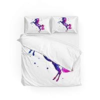 GUYUEXING Bedding Set Daybed Bedding Sets Duvet Cover Set Zipper Closure Unicorn