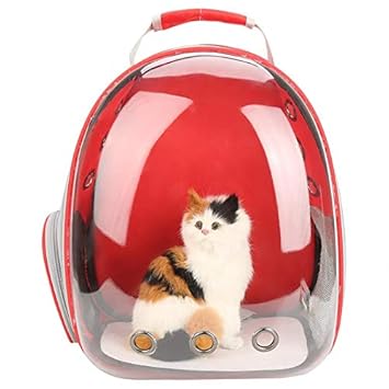 SRI Astronaut Pet Cat Dog Puppy Carrier Travel Bag Space Capsule Backpack Breathable (Red)