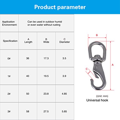 image for CNBTR Silver 304 Stainless Steel Boat Marine Pet Chains Keychains Swiv
