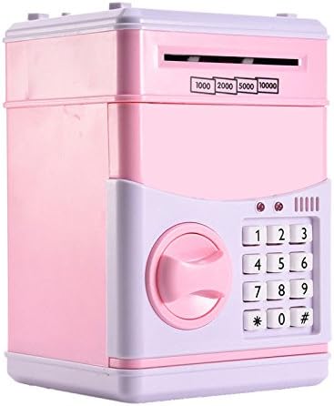 Piggy Bank Cash Coin Toys Safe Box Pink Money Rolling Function, Electronic Lock Password Protection Large Capacity Space, Training Financial Ability