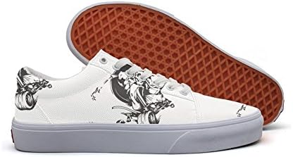 Ouxioaz womens Skateboarding Shoes Canvas art skull skateboarding cool Sport Sneaker