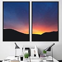 2 Piece Framed Canvas Wall Art Sunset in The Mountains Canvas Prints Home Artwork Decoration for Living Room,Bedroom - 16