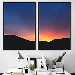 signwin 2 Piece Framed Canvas Wall Art Sunset...