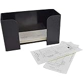BankSupplies Deposit Ticket Holder 10W x 4D x 6H Black Textured Molded Plastic Desk Organizer for Checks Receipts Deposit Slips and Forms