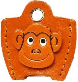 Monkey 3D Leather Key Cover Cap Keychain VANCA CRAFT-Made in Japan