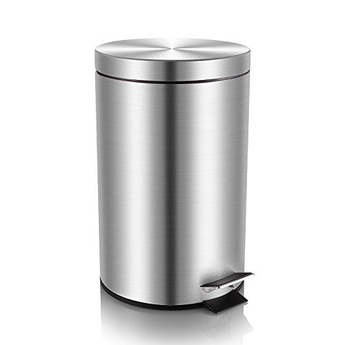 Malmo Stainless Steel Large Kitchen Trash Can with Lid and Inner Bucket, 30L/7.9Gal