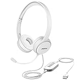 Mpow 071 USB Headset/ 3.5mm Computer Headset with Microphone Noise Cancelling , Lightweight PC Headset Wired Headphones, Business Headset for Skype, Webinar, Phone, Call Center