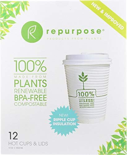 Repurpose Compostables (NOT A CASE) Insulated Hot Cup & Lid Set 12