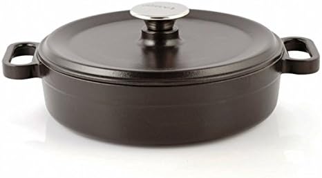Cast Iron Casserole Cooking Shallow Pot Made in EU With Glove 3.59 qt - 11 in Diameter