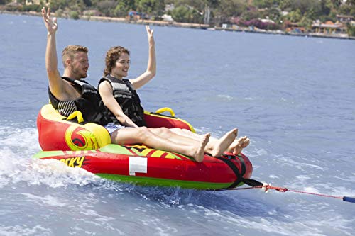 Big Sky Thunder Blast Towable Tube for 1-2 People - Roomy, Durable Boating Tubes for Lake, Beach, River, Snow - Watersports Towables - Quick Inflation and Deflation - Two Person Boat Toys and Floats