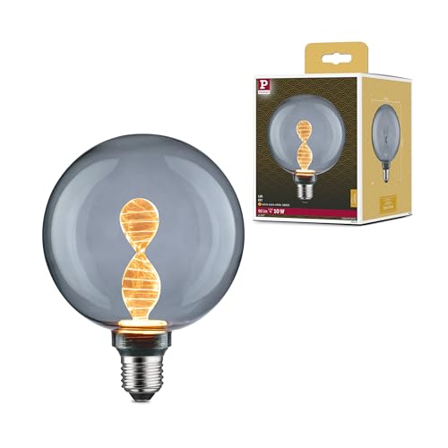 Paulmann 28882 Lampara LED Inner Glow Edition Globe G125 90lm vidrio ahumado 3,5W, fuente de luz vidrio ahumado 1800K E27