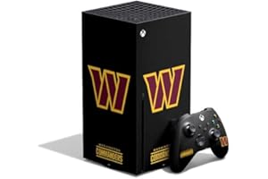 Skinit Decal Gaming Skin Compatible with Xbox Series X Bundle - Officially Licensed NFL Washington Commanders Black Background Design
