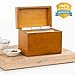 Fresh & Lucky Wooden Recipe Box Organizer with 100 Recipe Cards and Dividers - 4x6 Floral Gold Border Recipe Cards and Box Set for Kitchen,Wedding, Bridal Shower and Any Occasions