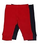Leveret Baby Legging 2 Pack Navy & Red 3 Months