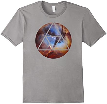 Mens Triangle Circle Universe Outer Space Bright Nebula T-Shirt 3XL Slate