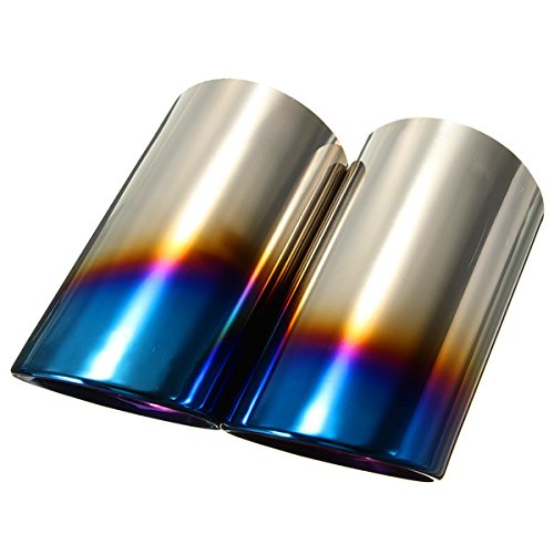 CoCocina Pair Bluing Muffler Exhaust Tailpipes Tips For BMW E90 E92 328i 325i 3 Series - Thumbnail 2