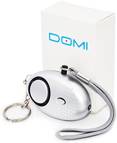 Personal Safety Alarm, Domi Smart Self Defense Keychain Siren Song Alarm System with Torch Light for Seniors, Women, Runners, Joggers (Silver)
