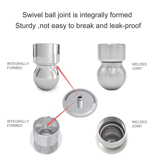 Anlisnut 6 inch High Pressure Rain Shower Head,Copper Screw Joint, Integrally Formed Swivel Ball,304 Stainless Steel Fixed Showerhead (Polished Finish)