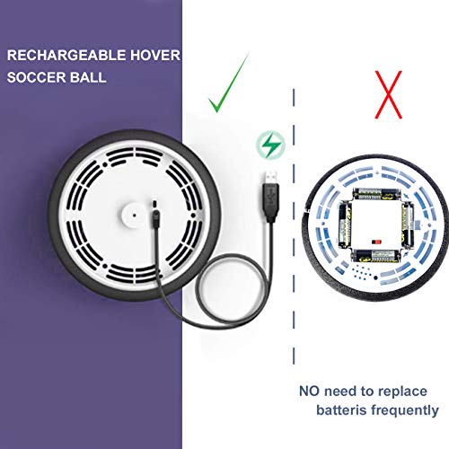 Kids Toys Hover Soccer Ball - 2019 Updated Rechargeable LED Air Power Soccer Set with 2 Goals and an Inflatable Ball, Indoor Toddler Toys for 3,4,5,6 -14 Year Old Boys Girls (Rechargeable Version) - Thumbnail 2