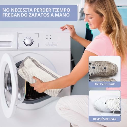 Shoe Washing Bag Machine Reusable Double Zipper Laundry Cleaning Shoe Bag for Washing Clothes Mesh Bag for Sneaker Cleaning
