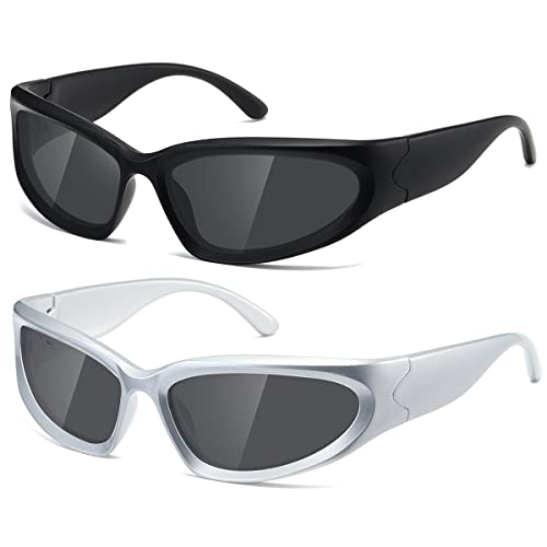 kimorn Y2K Wrap Around Polarized Sunglasses Womens