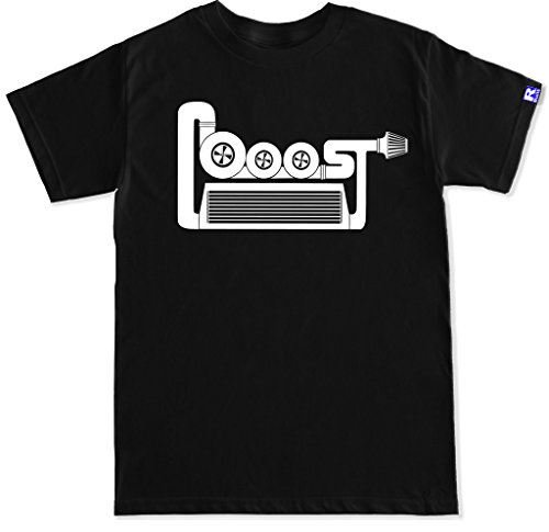 FTD Apparel Men's Boost Engine Car Racing JDM T Shirt-XXL Black