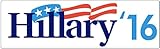 BUMPER STICKER: Hillary '16 White Vinyl 3