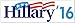BUMPER STICKER: Hillary '16 White Vinyl 3