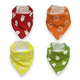 Baby Bandana Snap Bibs for Boys or Girls comes in 4 Pack Vibrant Set