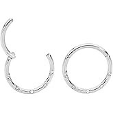 365 Sleepers 316L Surgical Steel Hypoallergenic 16G Gem Septum Jewelry Hinged Segment Ring Body Piercing Hoop Lip Rings Helix Cartilage Rook Sleeper Earrings 8mm – 10mm