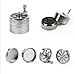 Skyndi Zinc Alloy Large 4 Piece 3 Chamber 2 inch / 53 mm Herb, Spice Grinder with Handle - Silver