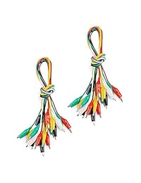 urbest® 10 pcs 5 Color doble prueba de pinzas de cocodrilo plomo Jumper Cable 48 cm 1.6 ft